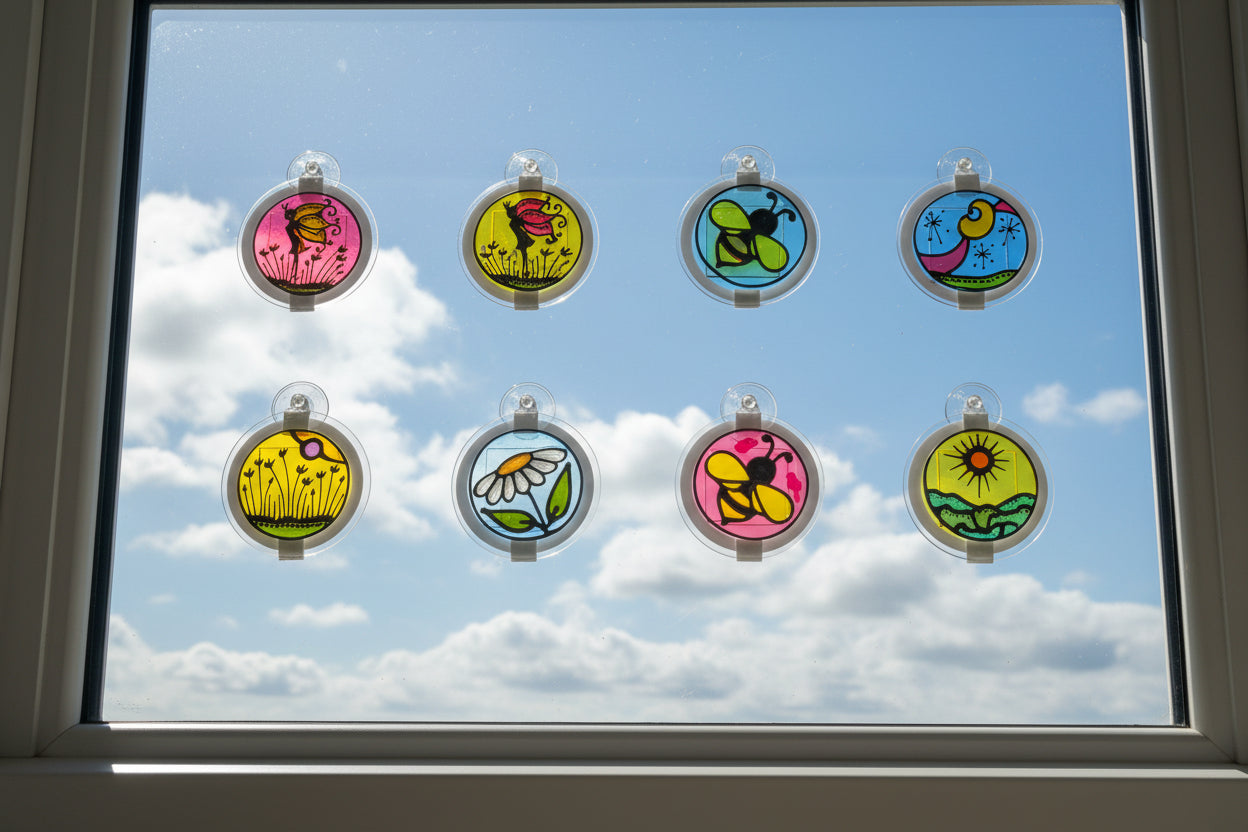 Hand-painted glass Suncatchers - Circle