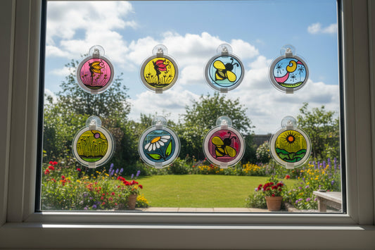 Irish glass circle suncatcher - handmade in Ireland by Honor Hales | KELEPURI Gifts