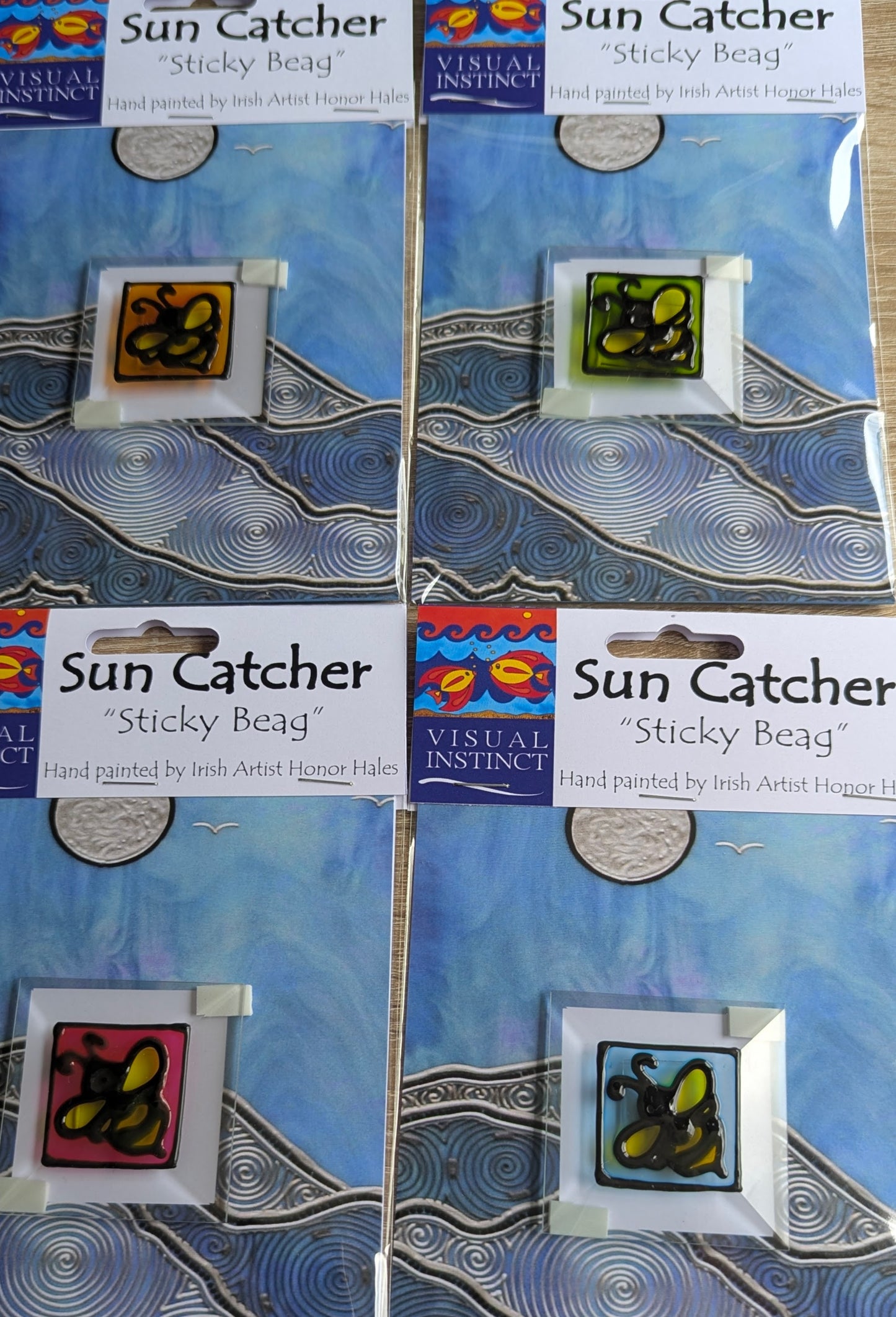 Hand-painted glass Suncatchers - Small Square, Irish Nature