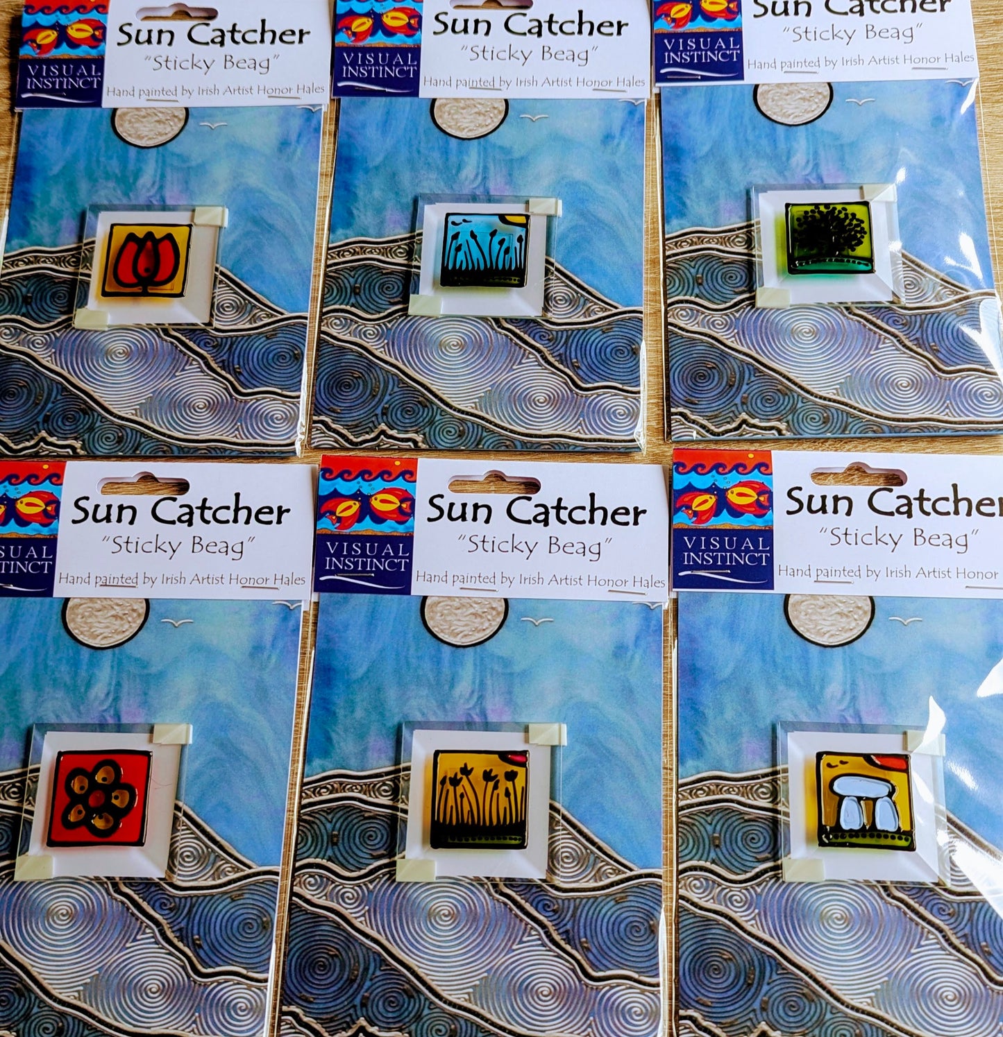 Hand-painted glass Suncatchers - Small Square, Irish Nature