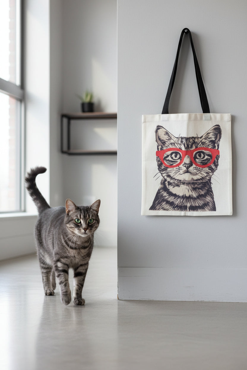 Tote Bag - Cat w/ Glasses