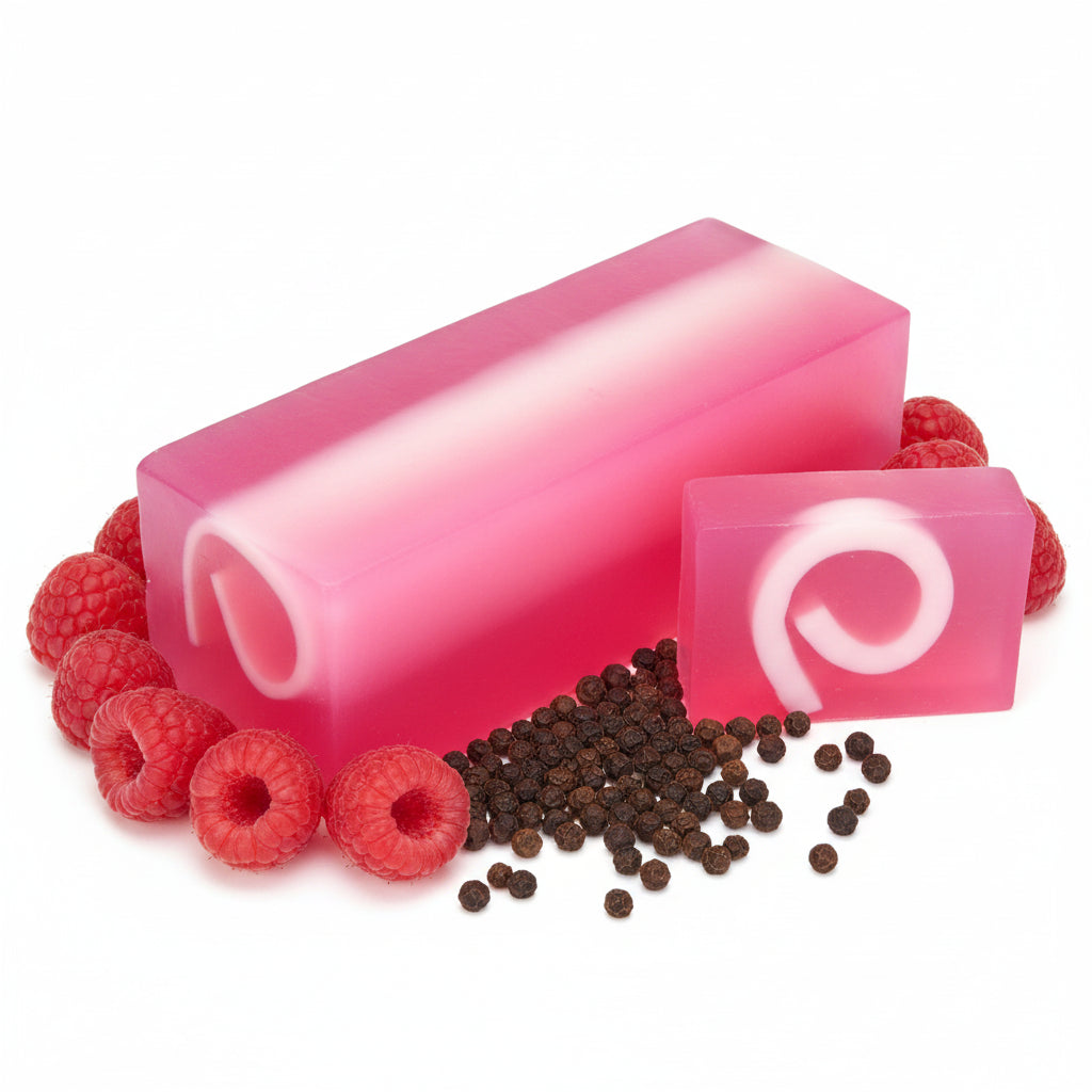 Handmade Soap Slices 100g - Raspberry & Black Pepper