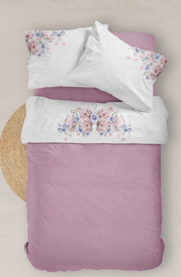 Bed Sheet Set (Top Flat Sheet + 2 pillow cases)
