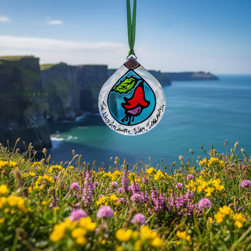 Hand-painted glass Suncatchers - Droplet (Hanging) Irish Landmarks