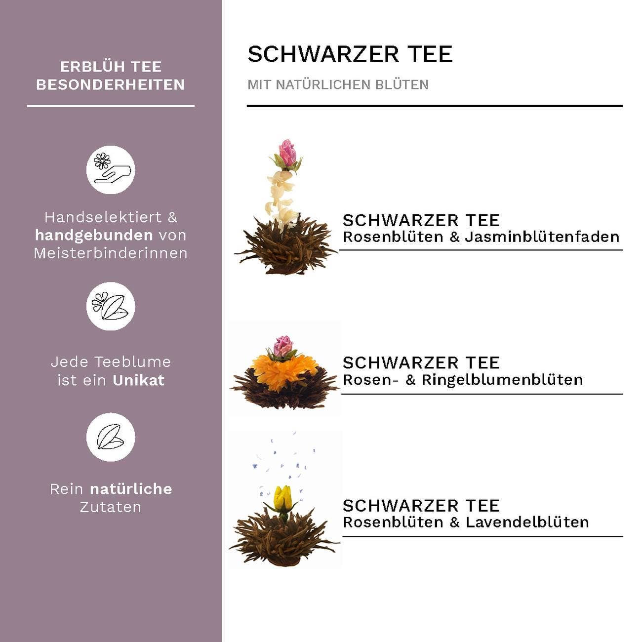 Single Black Tea Flowers for 500ml pot