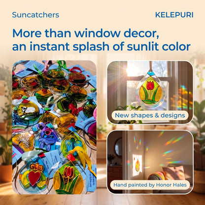 Hand-painted glass Suncatchers - Droplet (Hanging)