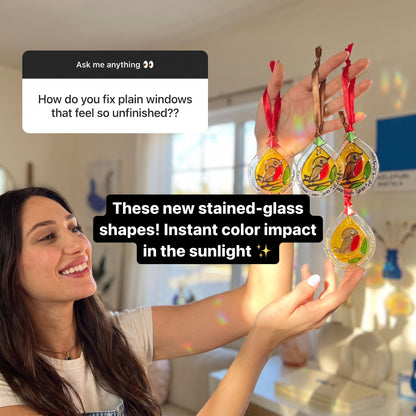 Hand-painted glass Suncatchers - Droplet (Hanging)