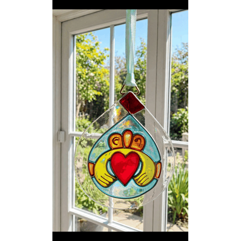 Hand-painted glass Suncatchers - Droplet (Hanging)