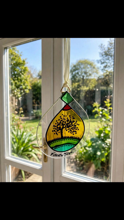 Hand-painted glass Suncatchers - Droplet (Hanging)
