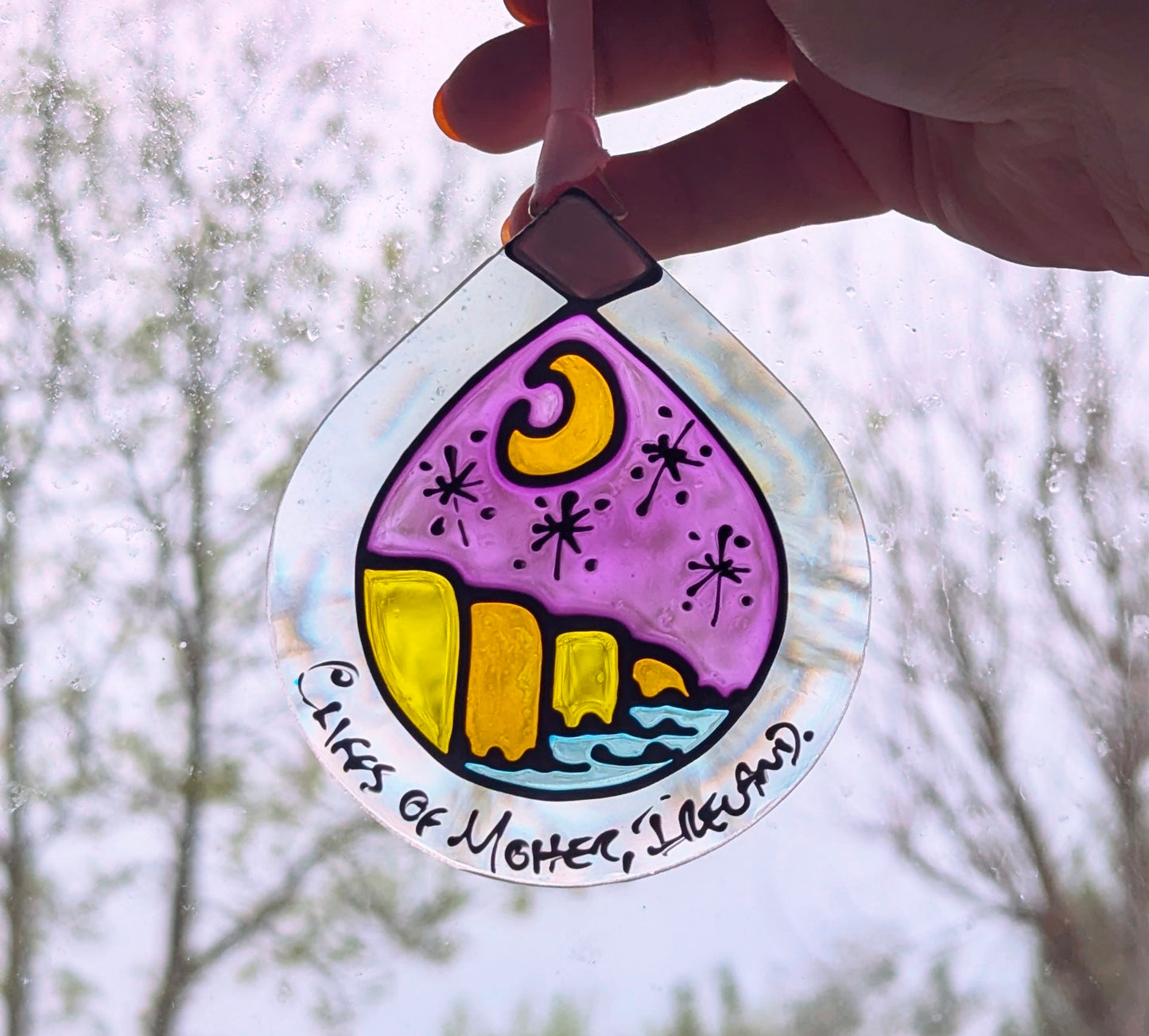Hand-painted glass Suncatchers - Droplet (Hanging) Irish Landmarks