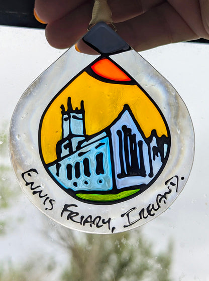 Hand-painted glass Suncatchers - Droplet (Hanging) Irish Landmarks