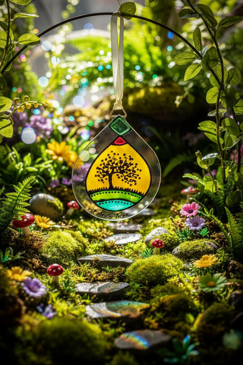 Hand-painted glass Suncatchers - Droplet (Hanging)