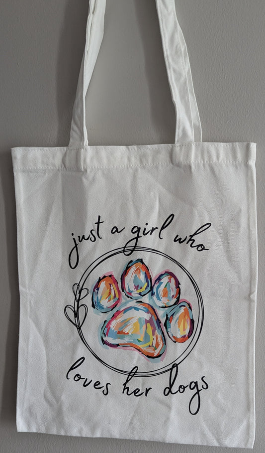 Tote Bag - Girl and Dogs