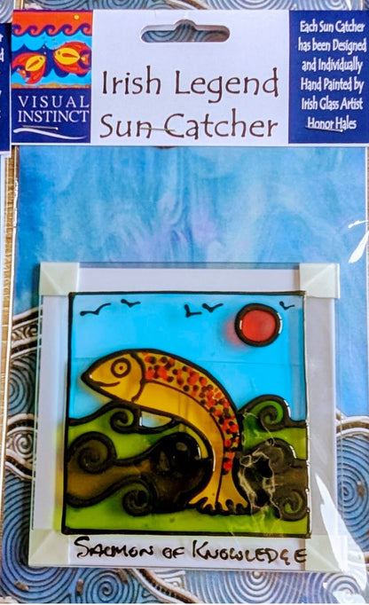 Hand-painted glass Suncatchers - Large Square "Irish Legends"
