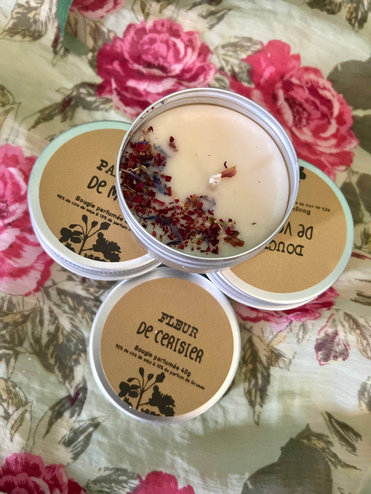 Lilium Blanc - Mini Red Fruity Candle 40g - Soy Wax and Grasse Fragrance