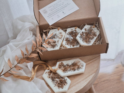 Handmade woody fragrance wax bars for closets, drawers and rooms
