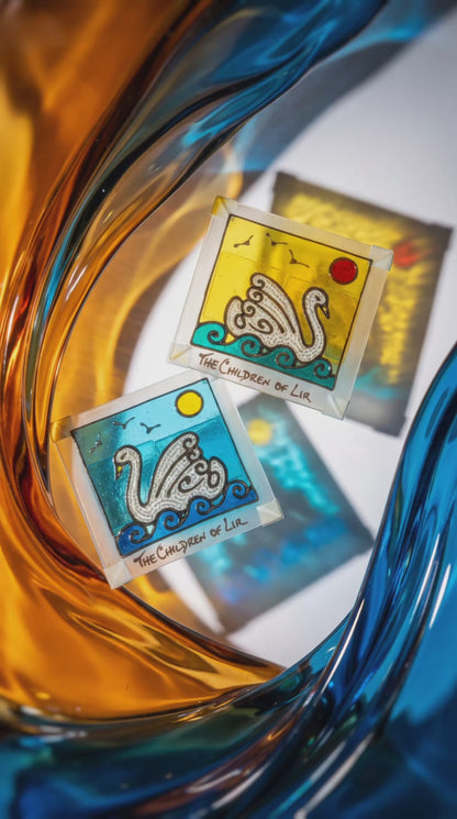 Hand-painted glass Suncatchers - Large Square "Irish Legends"