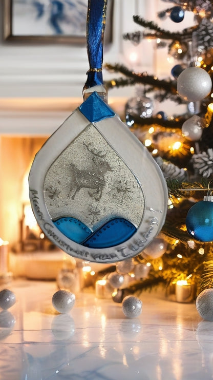 Hand-painted glass Suncatchers - Droplet (Hanging) Christmas