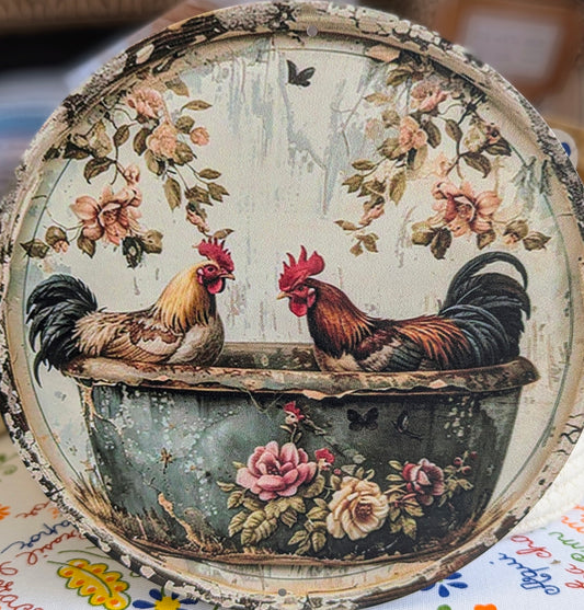 Decor Plaque - Rooster bath