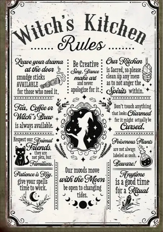 Decor Plaque - Witch's Kitchen Rules (rectangle)