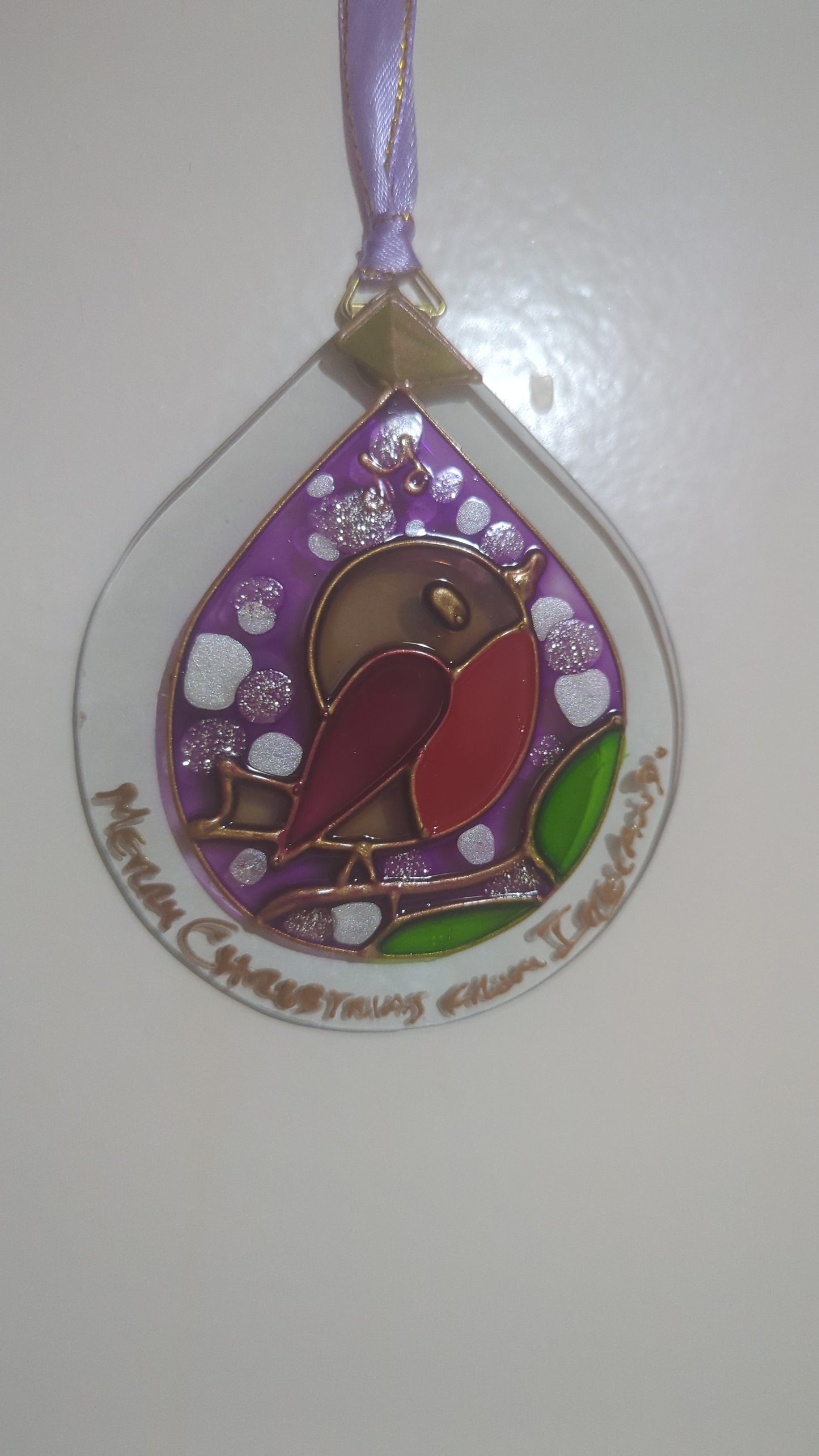 Hand-painted glass Suncatchers - Droplet (Hanging) Christmas
