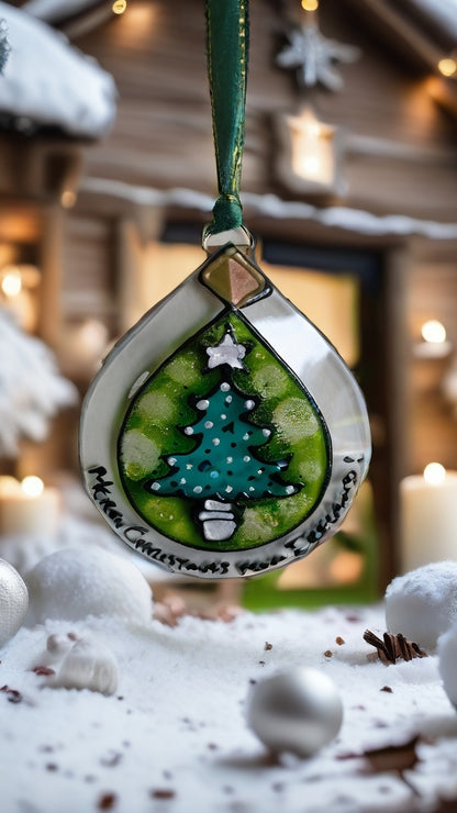 Hand-painted glass Suncatchers - Droplet (Hanging) Christmas