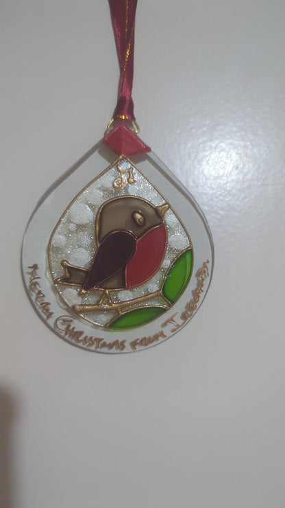 Hand-painted glass Suncatchers - Droplet (Hanging) Christmas