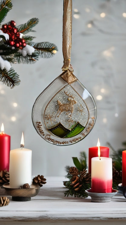 Hand-painted glass Suncatchers - Droplet (Hanging) Christmas