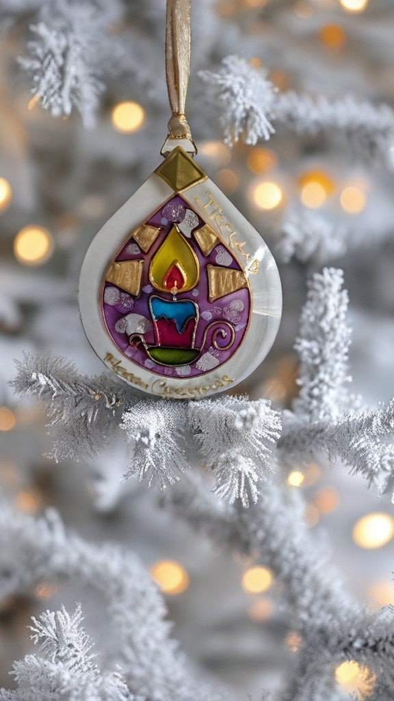 Hand-painted glass Suncatchers - Droplet (Hanging) Christmas
