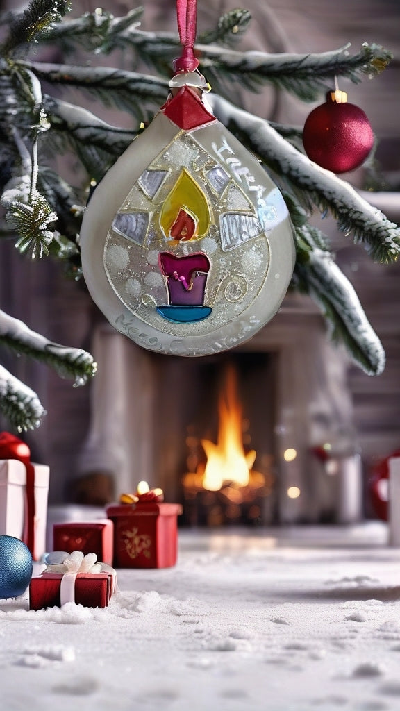 Hand-painted glass Suncatchers - Droplet (Hanging) Christmas