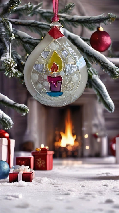 Hand-painted glass Suncatchers - Droplet (Hanging) Christmas