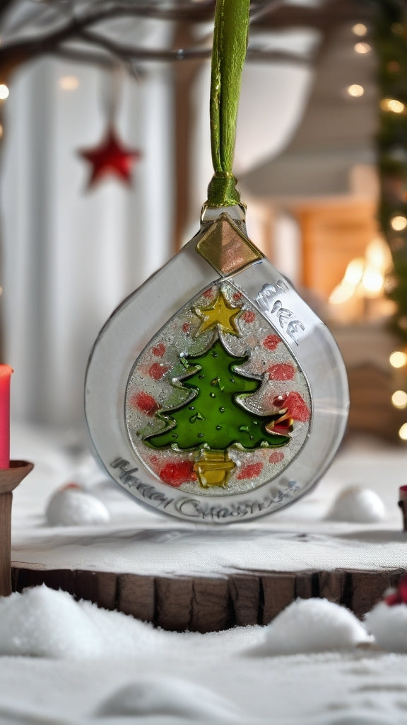 Hand-painted glass Suncatchers - Droplet (Hanging) Christmas