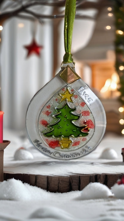 Hand-painted glass Suncatchers - Droplet (Hanging) Christmas