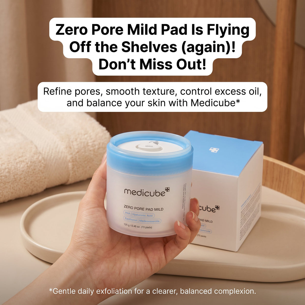 MEDICUBE – Zero Pore Mild Pad 155g (70ea)
