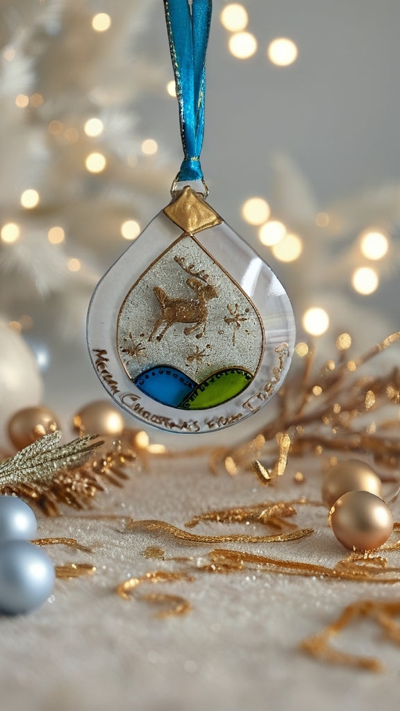 Hand-painted glass Suncatchers - Droplet (Hanging) Christmas