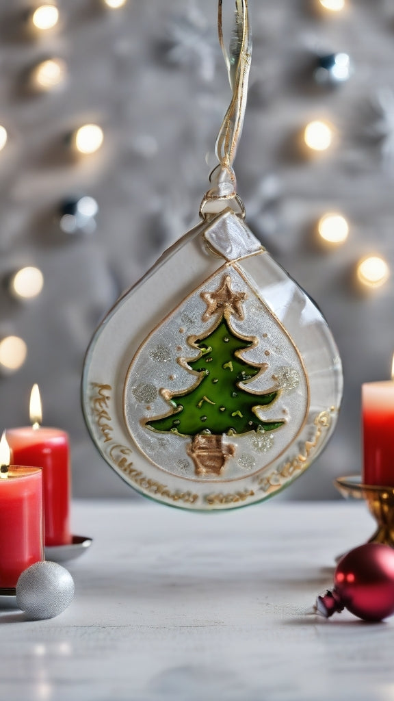 Hand-painted glass Suncatchers - Droplet (Hanging) Christmas