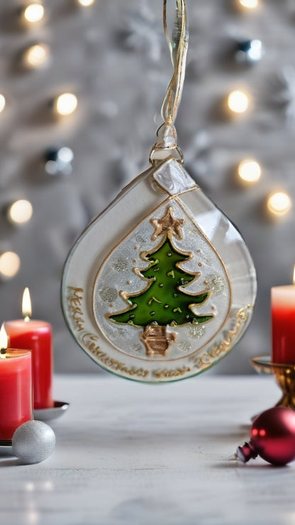 Hand-painted glass Suncatchers - Droplet (Hanging) Christmas