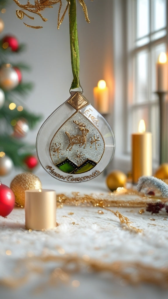 Hand-painted glass Suncatchers - Droplet (Hanging) Christmas