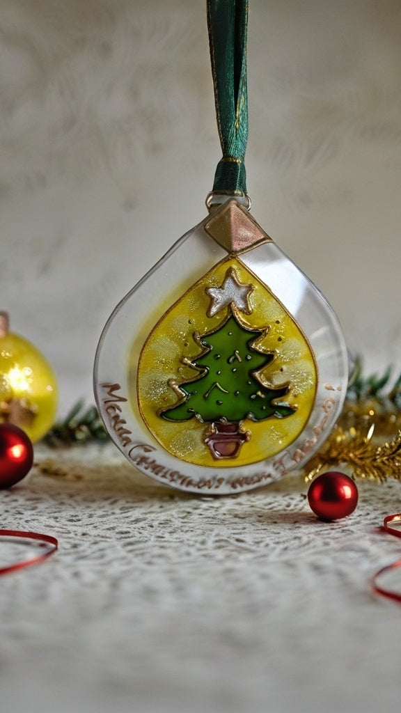 Hand-painted glass Suncatchers - Droplet (Hanging) Christmas