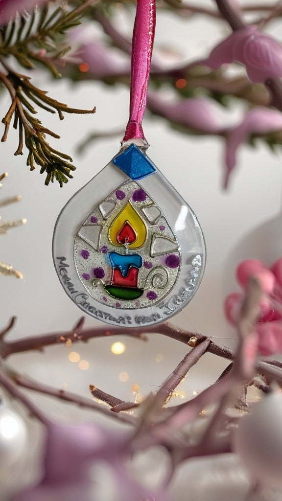 Hand-painted glass Suncatchers - Droplet (Hanging) Christmas