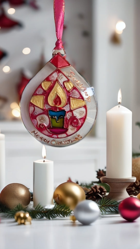 Hand-painted glass Suncatchers - Droplet (Hanging) Christmas