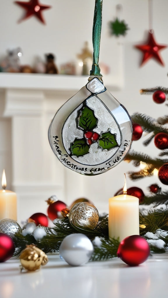 Hand-painted glass Suncatchers - Droplet (Hanging) Christmas