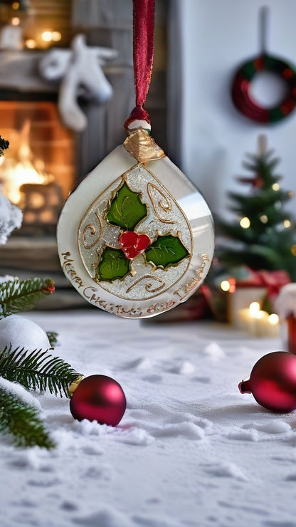 Hand-painted glass Suncatchers - Droplet (Hanging) Christmas