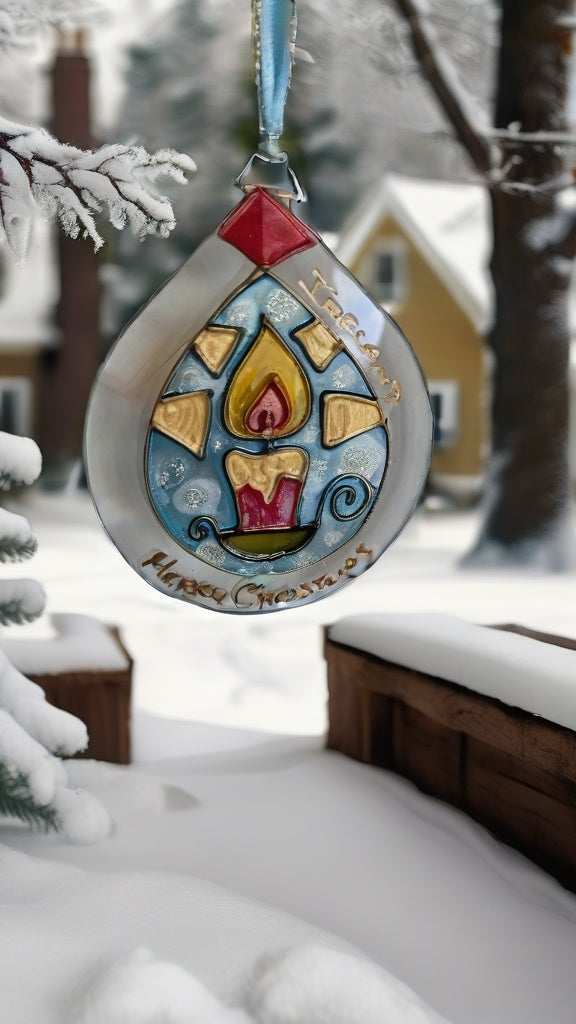 Hand-painted glass Suncatchers - Droplet (Hanging) Christmas