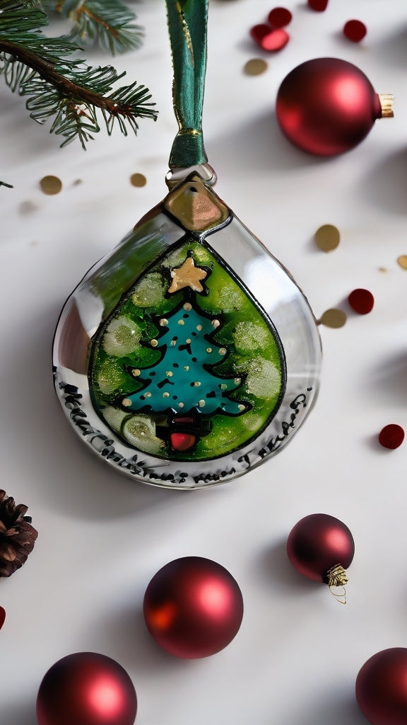 Hand-painted glass Suncatchers - Droplet (Hanging) Christmas