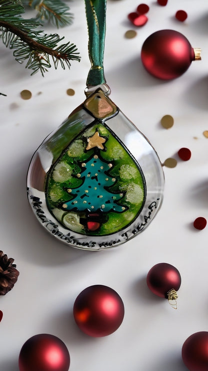 Hand-painted glass Suncatchers - Droplet (Hanging) Christmas
