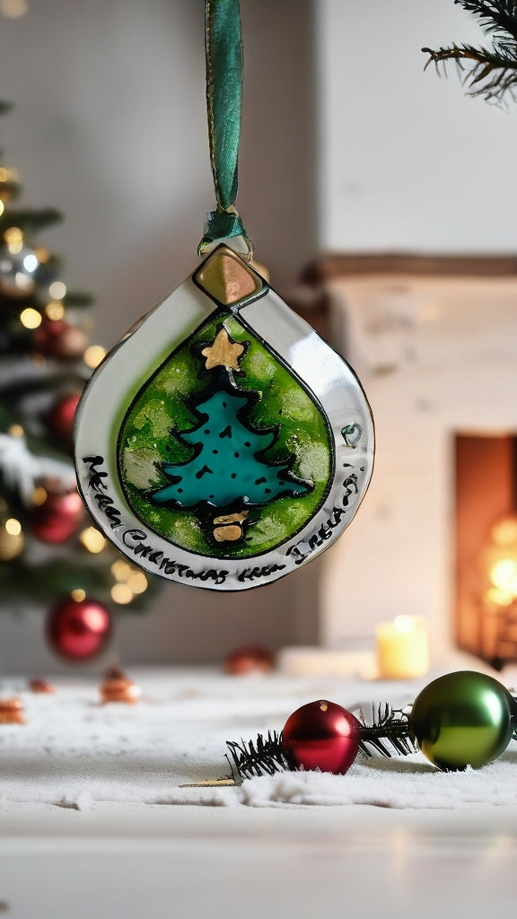 Hand-painted glass Suncatchers - Droplet (Hanging) Christmas